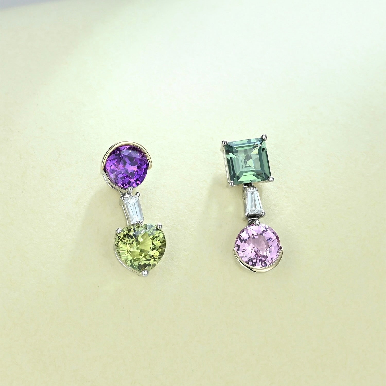 One of a Kind Multi-gemstone Sapphire Earrings