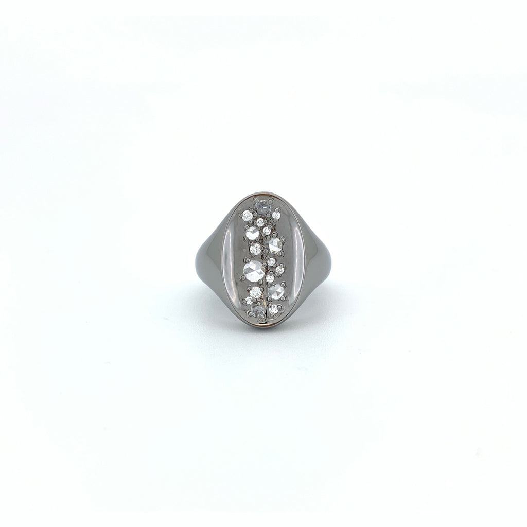 Dark Matter Diamond Ring 18K White Gold
