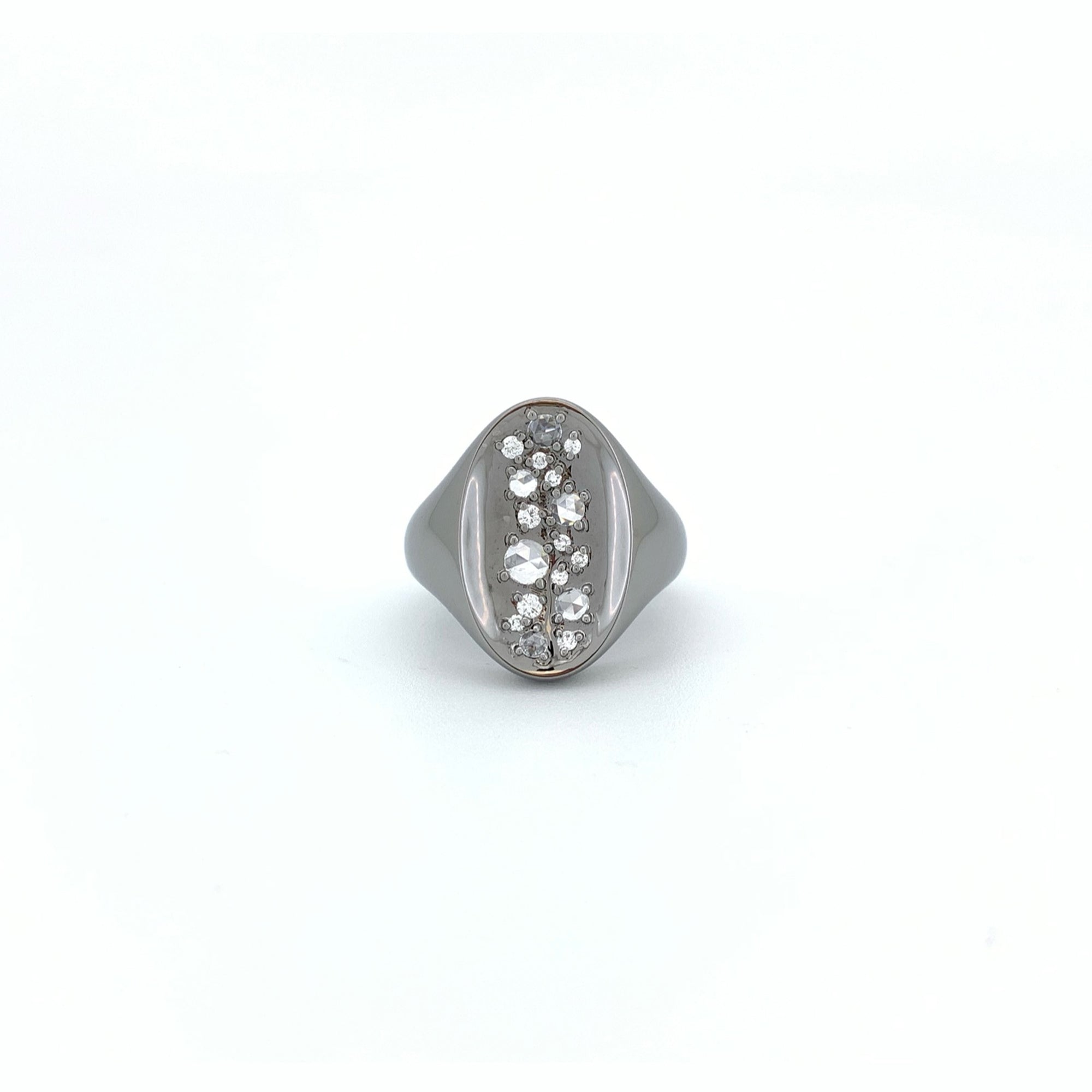 Dark Matter Diamond Ring 18K White Gold