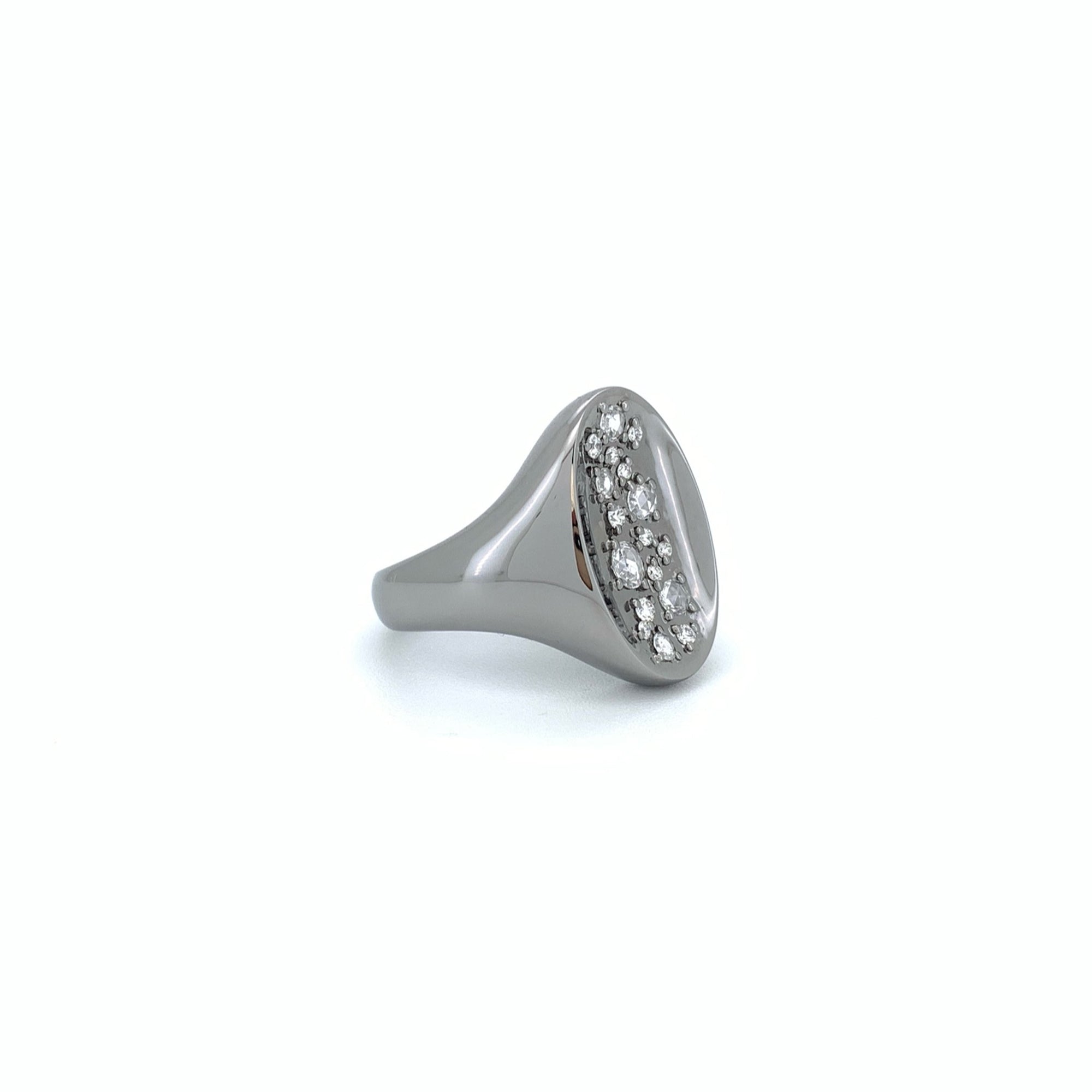 Dark Matter Diamond Ring 18K White Gold