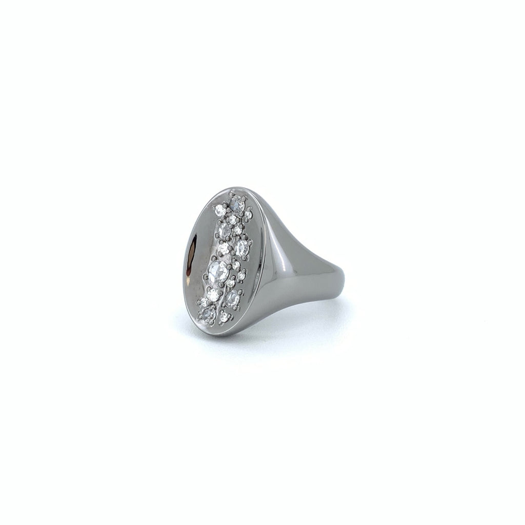 Dark Matter Diamond Ring 18K White Gold