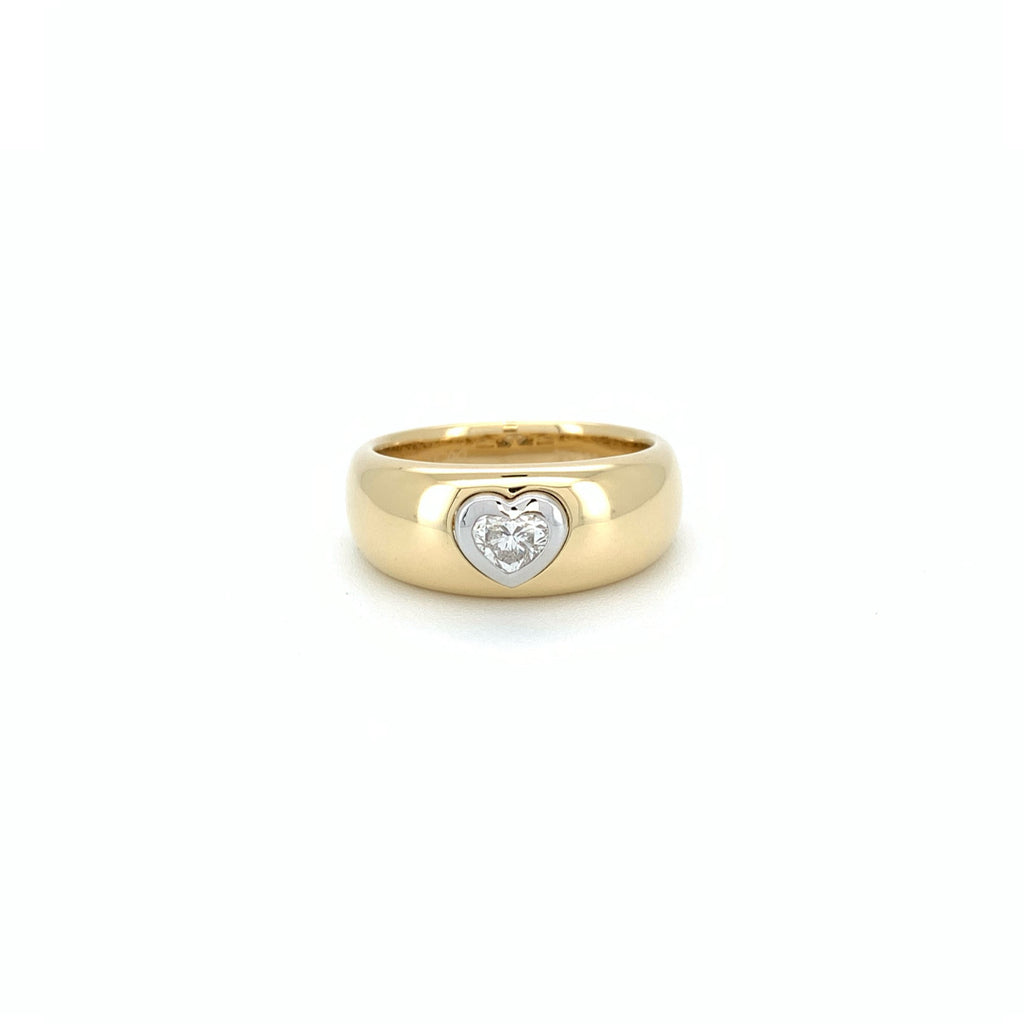 Heart Shape 18K Yellow Gold Ring