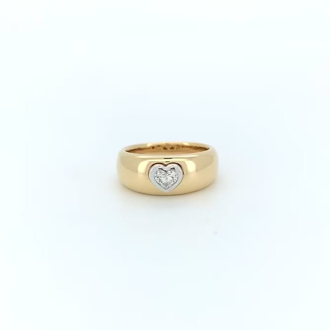 Heart Shape 18K Yellow Gold Ring
