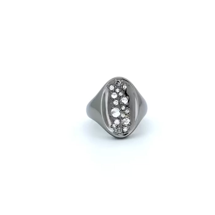 Dark Matter Diamond Ring 18K White Gold